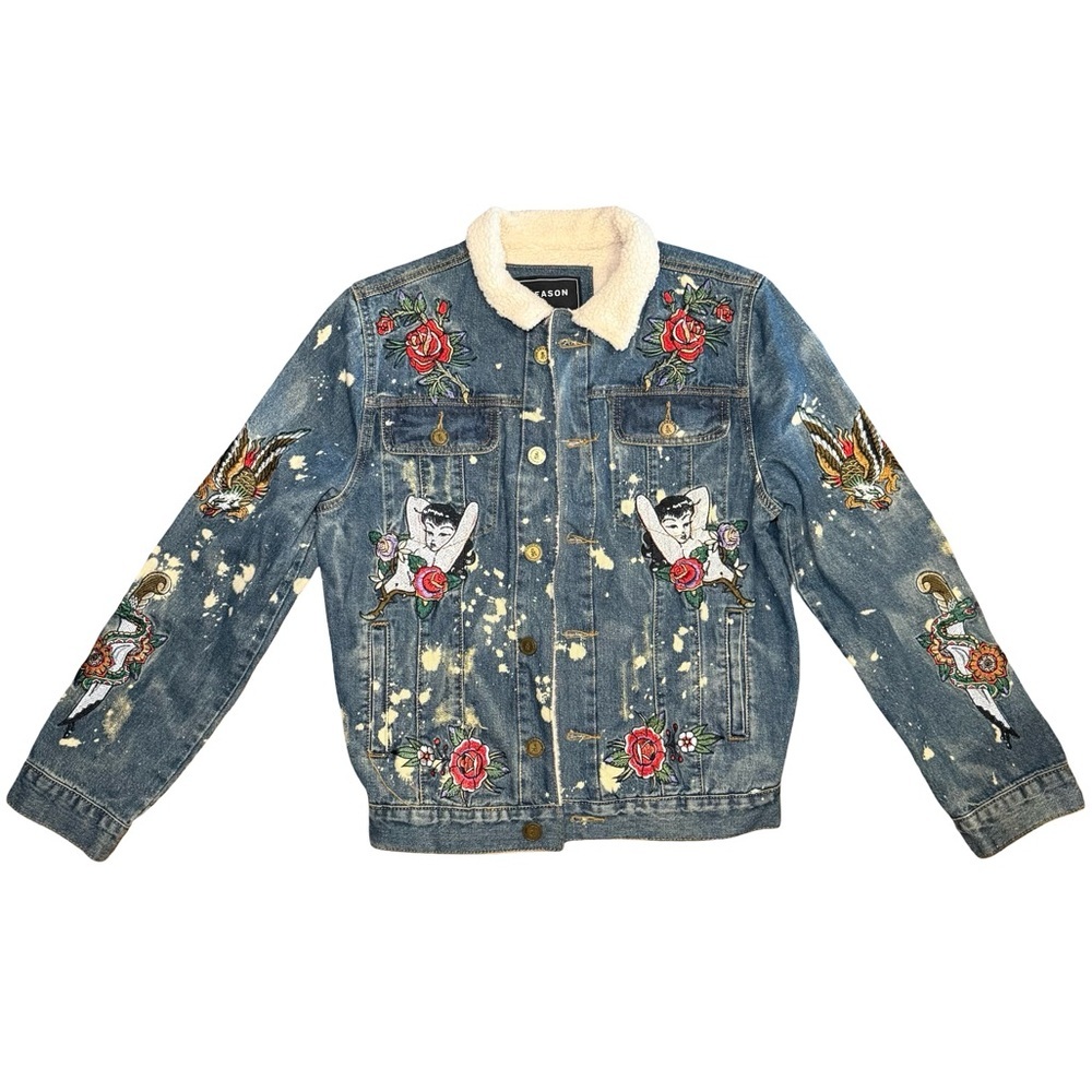 Reason Mulberry Moto Denim Jacket